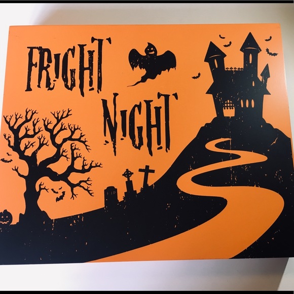 Halloween Fright Night Wood Box Frame Ghost Tombs - Picture 2 of 12